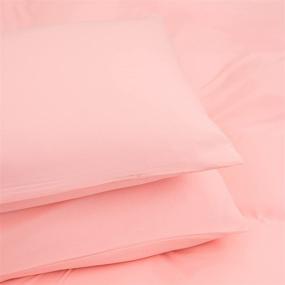 img 3 attached to 🛏️ Premium Pink Queen Size Duvet Cover Set - Stylish Beddingcover with Zipper Closure, Includes 2 Pillow Shams - 90x90 Inch