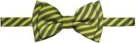 retreez matte classic striped woven microfiber pre-tied boys bowtie for stylish look logo
