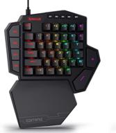 🎮 redragon k585 diti однорукая игровая rgb-механическая клавиатура, профессиональная клавиатура с интерфейсом type-c - 7 макроклавиш, отстегивающаяся подставка для запястья, 42 клавиши (черные клавиши с синим переключателем) логотип