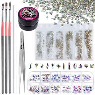 teenitor rhinestones for nails: 1440pcs crystals in 6 sizes, 120pcs multi-shaped nail diamonds kit with nail art designs tools - 8ml gem gel resin glue, brushes, wax pen, tweezers logo