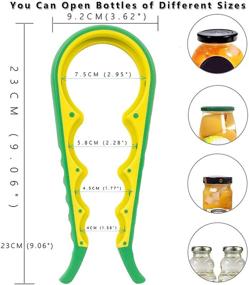 img 2 attached to 🔓 JINSHIN Green Jar Opener - Sturdy Bottle Opener and Lid Gripper for Arthritic Hands, Weak Hands, Seniors, and Women