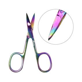 img 3 attached to Rainbow Colorful Stainless Steel Nail Scissors Kit - Professional Mini Manicure Set for Cuticle Nails, Dead Skin Remover Tool