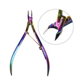 img 2 attached to Rainbow Colorful Stainless Steel Nail Scissors Kit - Professional Mini Manicure Set for Cuticle Nails, Dead Skin Remover Tool