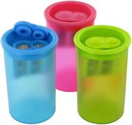 🖍️ kum 303.21.21 magnesium inner sharpener: 2-hole design with plastic container in assorted colors logo