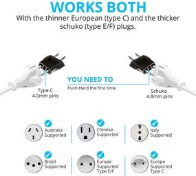 img 1 attached to 🔌 Unidapt European to USA Plug Adapter 2-Pack - Convenient Worldwide Power Plug Conversion: EU to US, EU/UK/AU/IN/CN/JP/Asia/Italy to USA/Canada (Type A &amp; B) - Reliable Travel Adapter for International Outlets