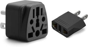 img 4 attached to 🔌 Unidapt European to USA Plug Adapter 2-Pack - Convenient Worldwide Power Plug Conversion: EU to US, EU/UK/AU/IN/CN/JP/Asia/Italy to USA/Canada (Type A &amp; B) - Reliable Travel Adapter for International Outlets