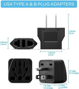 img 3 attached to 🔌 Unidapt European to USA Plug Adapter 2-Pack - Convenient Worldwide Power Plug Conversion: EU to US, EU/UK/AU/IN/CN/JP/Asia/Italy to USA/Canada (Type A &amp; B) - Reliable Travel Adapter for International Outlets