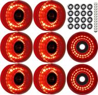 🌟 fomoteam luminous light up roller skate wheels with shining dots - abec-9 bearings - outdoor or indoor use - 58mm32mm 82a - set of 8 логотип