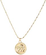 👼 divine delight: hujuon round coin angel pendant necklace - a heavenly keepsake for teens, boys, and girls logo