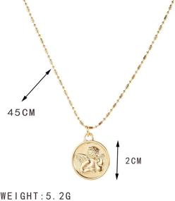 img 2 attached to 👼 Divine Delight: HUJUON Round Coin Angel Pendant Necklace - A Heavenly Keepsake for Teens, Boys, and Girls