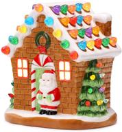 🏠 christmas nostalgic gingerbread house - vintage 7.5" christmas decor in warm brown logo