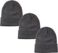 gelante unisex beanie cap - knitted solid color warm winter hat logo