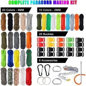 img 3 attached to WEREWOLVES Paracord 550, 4MM & 2MM Micro Paracord Rope Combo Set - 20 Colors & 10 Colors with Instructions Book, Crafting Kits for Paracord Bracelets, Complete Accessories Included