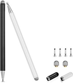 img 4 attached to High-Sensitivity Universal Stylus Pens for iPad, iPhone, Android, Microsoft Tablets, and Other Capacitive Touch Screens - Pencils with Disc & Fiber Tip for Enhanced Precision and Compatibility with Touch Screens