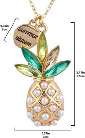 img 2 attached to LUX ACCESSORIES Gold Tone Pearl Pineapple BFF Necklace Set - Perfect for Summer Sisters