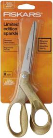 img 1 attached to ✂️ Fiskars 8-inch Bent Sparkle Gold Scissors - Premier Quality for Effective Cutting