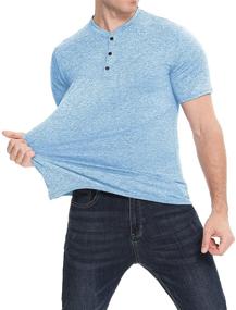 img 1 attached to Premium LecGee Henley Men's Athletic T Shirt for Optimal Workout Performance