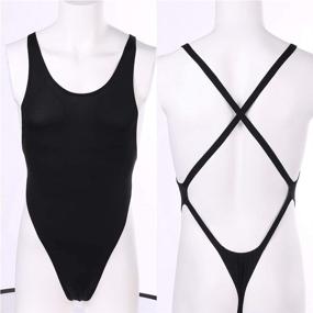 img 2 attached to One Piece Bodysuit Criss Cross Underwear Wrestling Sports & Fitness for Water Sports