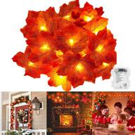 🍁 enhance your thanksgiving decor with 9.8ft maple leaf string lights - 20 led fairy lights for indoor & outdoor party, waterproof battery powered - 8 modes for autumn home decorations! логотип