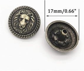 img 2 attached to 🦁 Bronze Vintage Antique Metal Snap Button Fasteners: Lion Head Buttons for Leather Craft DIY Overall Jacket, with Caps, Sockets, and Studs - 10 Set