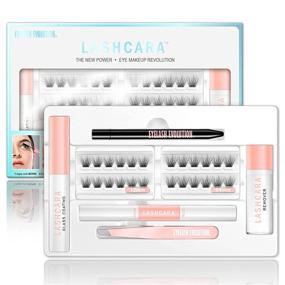 img 4 attached to 👁️ Enhanced Eyelash Extension Kit EYELASH EVOLUTION - Volume Cluster Lashes 12mm 14mm Effect Remover, Dual End Bond Tweezer, BOND GLUE, Glass Coating Brush, Individual Lash 24 Clusters Volume (2x Kit-Lash + Multi Functional Set)