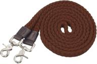 tough 1 cotton roping rein brown logo