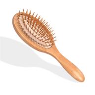 wecoola wooden bristle hair brush: natural wood bristle brush for stimulating scalp, hair growth, perfect hairbrush gift for father & mother, suitable for all hair types logo