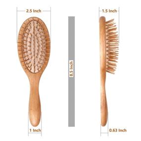 img 2 attached to WeCoola Wooden Bristle Hair Brush: Natural Wood Bristle Brush for Stimulating Scalp, Hair Growth, Perfect Hairbrush Gift for Father & Mother, Suitable for All Hair Types