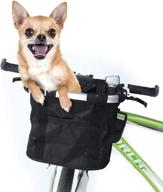 humuta bike basket: detachable & foldable cat dog carrier for bicycles - ideal for shopping, commuting, picnics, camping, and school - easy handlebar installation - black logo