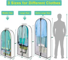 img 1 attached to 👗 FADOTY Hanging Garment Bag for Closet Storage - 6.3" Gussets Clothes Bag, 6-Pack, White