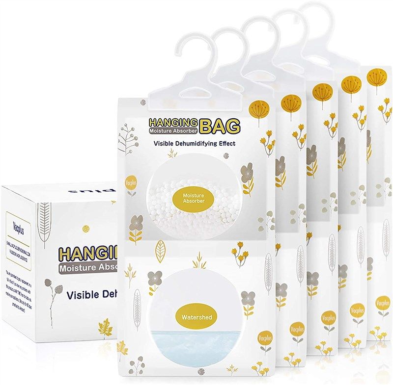 Vacplus Moisture Absorber Packets, Fragrance Free(10 Pack), Humidity Packs,  Hang