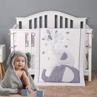 🐘 brandream playful elephant baby crib bedding set - unisex nursery - baby quilt, fitted crib sheet, crib skirt included - 3 pieces - grey & mint logo