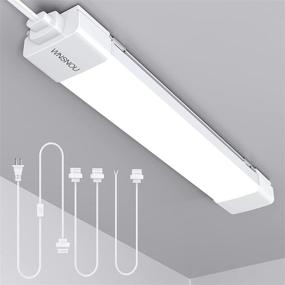 img 4 attached to 💡 WNSNOU Plug Light: 1.4FT 17in 16W 1700LM 5000K LED Shop Light – Waterproof, Linkable Tube Light with NO/Off Switch for Ceiling, Closet, and Workshop Lights