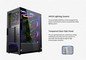 img 2 attached to Raidmax i4 Series Gaming Computer Case: ATX Desktop 🖥️ with USB 3.0, Tempered Glass Window, 120mm ARGB LED Fans (i408)