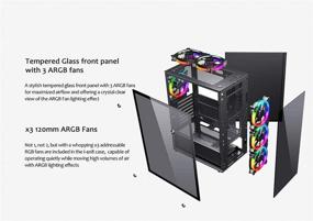 img 3 attached to Raidmax i4 Series Gaming Computer Case: ATX Desktop 🖥️ with USB 3.0, Tempered Glass Window, 120mm ARGB LED Fans (i408)