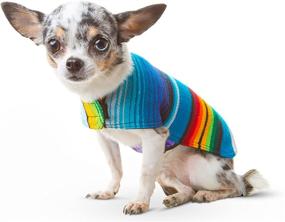 img 4 attached to 🐶 Mexican Serape Blanket Handcrafted Dog Poncho - Southwestern Tie Dye Dog Clothing - Coat - Costume - Sweater - Vest