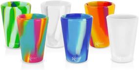 img 4 attached to 🥃 Unbreakable, Reusable Silipint Silicone Shot Glasses Set – Fun Party and Game Shot Glasses, 1.5 Ounces (6-Pack, Tie-Dye Variety), Freezer-Safe