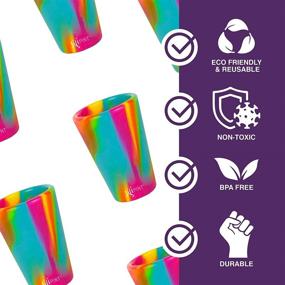 img 1 attached to 🥃 Unbreakable, Reusable Silipint Silicone Shot Glasses Set – Fun Party and Game Shot Glasses, 1.5 Ounces (6-Pack, Tie-Dye Variety), Freezer-Safe