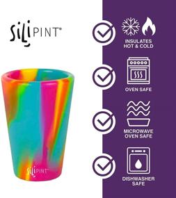 img 2 attached to 🥃 Unbreakable, Reusable Silipint Silicone Shot Glasses Set – Fun Party and Game Shot Glasses, 1.5 Ounces (6-Pack, Tie-Dye Variety), Freezer-Safe