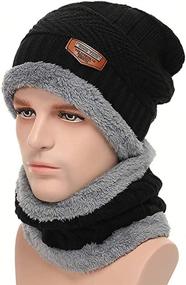 img 3 attached to Knitted Hat Hats Bonnet Slouchy Beanie Hat Men Activities