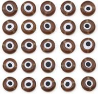 👁️ coiris 140pcs light brown evil eye glass beads - handmade lampwork charms for diy jewelry crafting logo