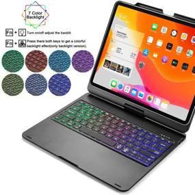 img 3 attached to ➡️ Huafly iPad Pro 12.9 inch Backlit Keyboard Case - Slim & Portable 360° Rotatable Wireless Bluetooth 5.0 Keyboard with Built-in Rechargeable Battery (Black) - 2018/2020