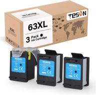 tesen remanufactured 63xl ink cartridge and print head replacement for hp envy 4520 4516 officejet 4650 3830 4655 deskjet 2130 2132 1112 1110 - pack of 3 black inks logo