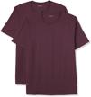 amazon essentials short sleeve crewneck burgundy men's clothing logo
