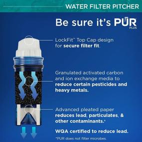 img 2 attached to 💧 PUR Plus Water Pitcher: 7-Cup Filtration System, Black - Superior PUR Water Filter Pitcher, PPT711B