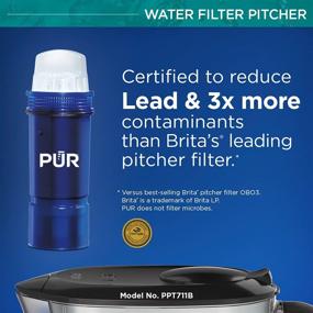 img 3 attached to 💧 PUR Plus Water Pitcher: 7-Cup Filtration System, Black - Superior PUR Water Filter Pitcher, PPT711B