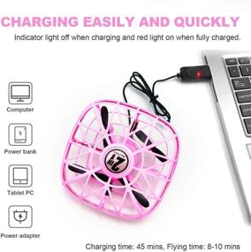 img 1 attached to FLoRLD Pink Hand Operated Drone for Kids - LED Mini Motion Sensing RC Quadrotor with Carrying Case - Indoor and Outdoor UFO Flying Ball - Perfect Gift for Boys and Girls