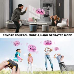 img 2 attached to FLoRLD Pink Hand Operated Drone for Kids - LED Mini Motion Sensing RC Quadrotor with Carrying Case - Indoor and Outdoor UFO Flying Ball - Perfect Gift for Boys and Girls