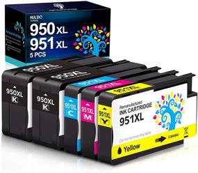 img 4 attached to 🖨️ H&amp;BO TOPMAE 950XL 951XL Ink Cartridge Combo Pack for HP OfficeJet Pro 8600 8610 8620 8630 8100 8615 8625 8640 8660 271DW 276DW Printer, 5 Packs (2BK/1C/1M/1Y)
