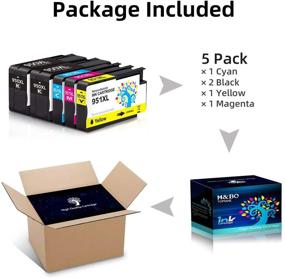img 1 attached to 🖨️ H&amp;BO TOPMAE 950XL 951XL Ink Cartridge Combo Pack for HP OfficeJet Pro 8600 8610 8620 8630 8100 8615 8625 8640 8660 271DW 276DW Printer, 5 Packs (2BK/1C/1M/1Y)